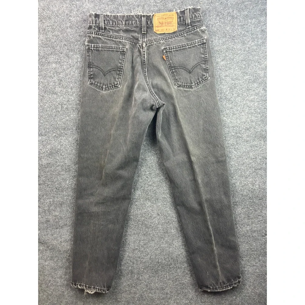 VNTG Levi's 550 Jeans Mens 31x29 Black Orange Tab USA Made Relaxed Tapered Fit